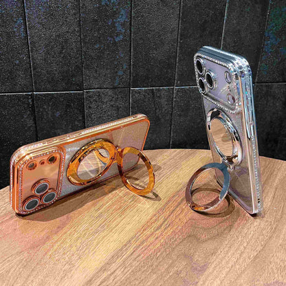 📲✨Gradient Glitter Holder Makeup Mirror Beskyttende etu