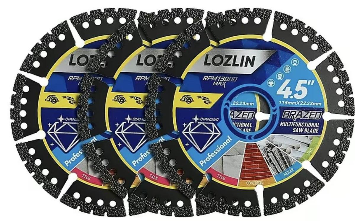 🔥SIDSTE DAG KUN 49 % RABAT🛠️LOZLIN 4,5" skæreklinger til flere materialer – tørskæring af metal, fliser, sten og plas