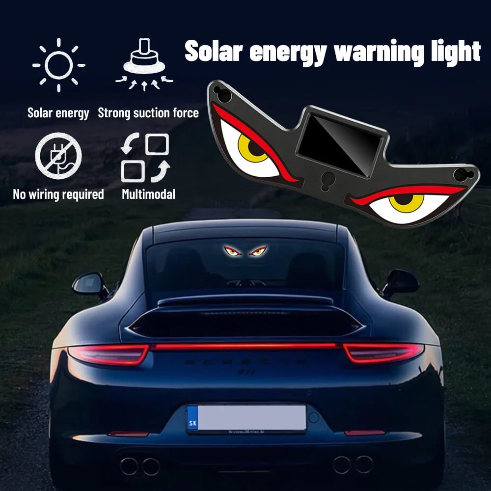 🔥Sidste dag med 49 % rabat – Solar Demon Eye LED-vindueslampe til bilen