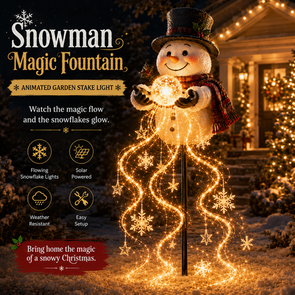 🎄49 % RABAT🎄 Snowman Magic Fountain™ – LED-julebelysning til haven med flydende snefnug❄️