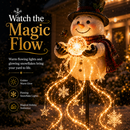 🎄49 % RABAT🎄 Snowman Magic Fountain™ – LED-julebelysning til haven med flydende snefnug❄️