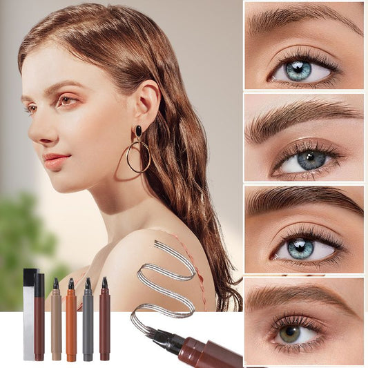 📢📢Køb 1 Få 1 gratis💄✨Vandtæt 4-i-1 skæg- og øjenbrynspen - Holdbar og uden snavs