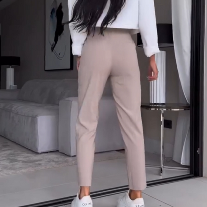 🔥Fleksible, afslappede nålestribede habitbukser til kvinder