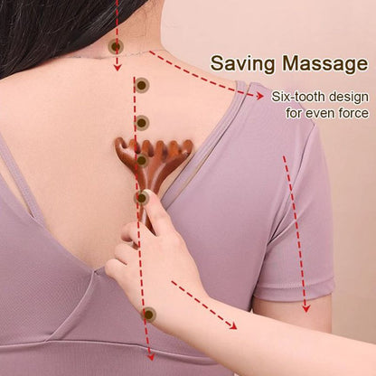Meridian-massagekam med seks kløer