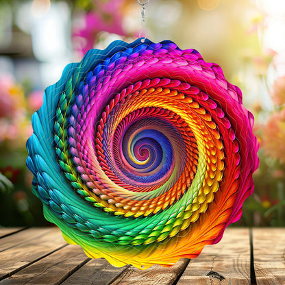 3D farverigt roterende vindspil ornamen