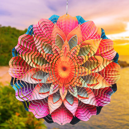 3D farverigt roterende vindspil ornamen