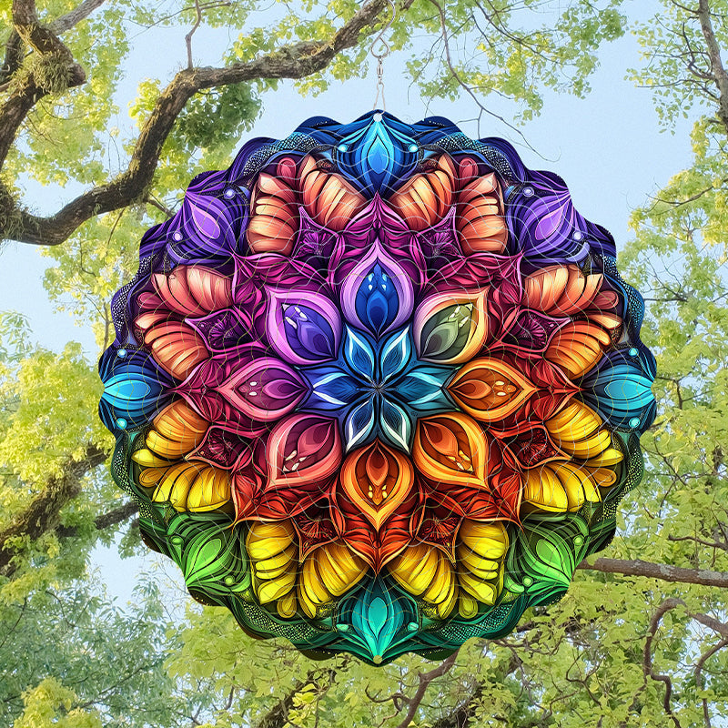 3D farverigt roterende vindspil ornamen