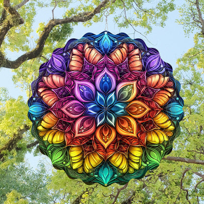 3D farverigt roterende vindspil ornamen