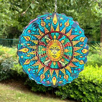 3D farverigt roterende vindspil ornamen