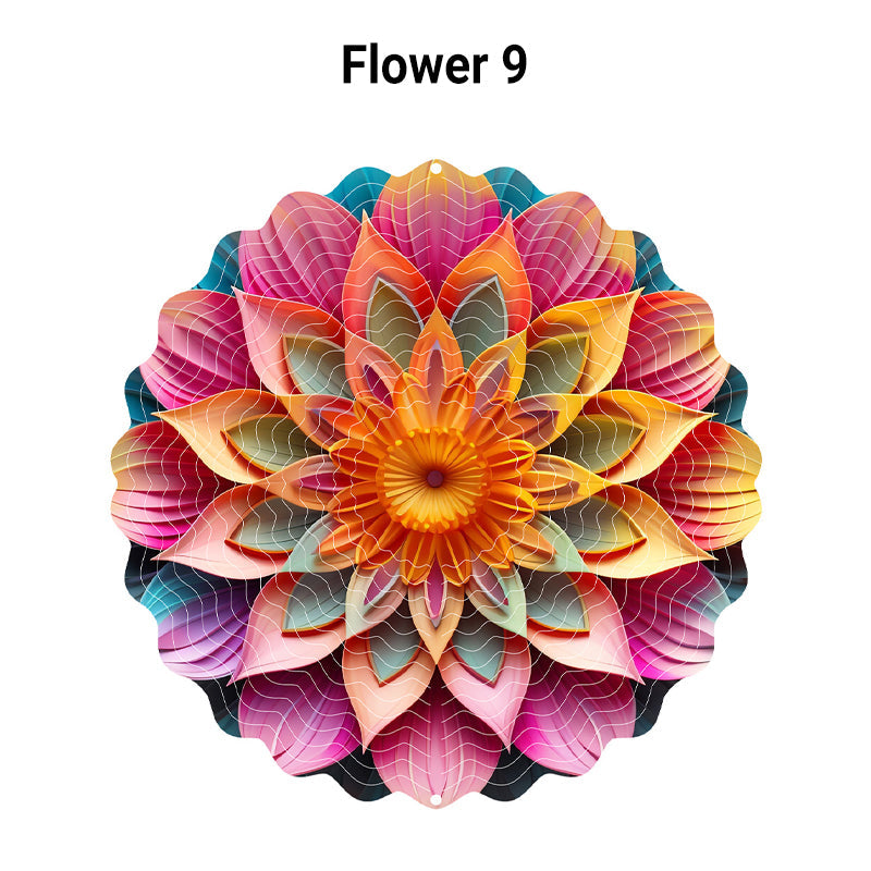 3D farverigt roterende vindspil ornamen