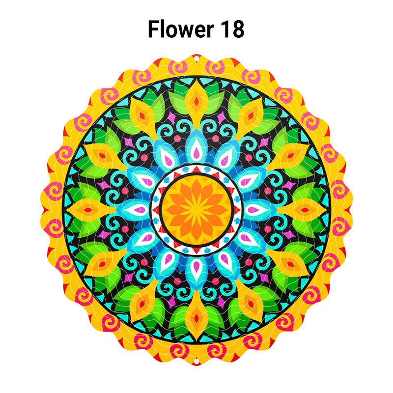 3D farverigt roterende vindspil ornamen