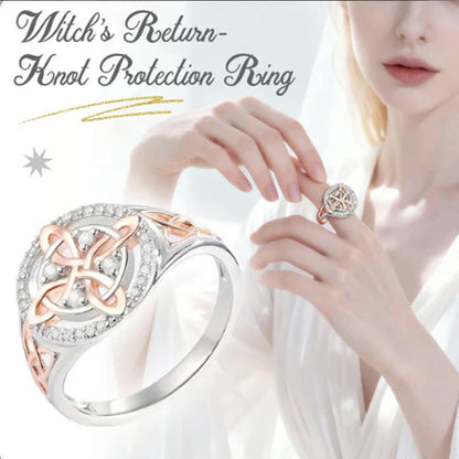 Elegant tofarvet ring med keltisk knude og zirkoni
