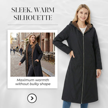 Godt nytår! 🎊⏰ Lang vintageparka til kvinder med behageligt for og hætte