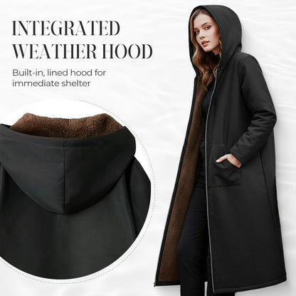 Godt nytår! 🎊⏰ Lang vintageparka til kvinder med behageligt for og hætte