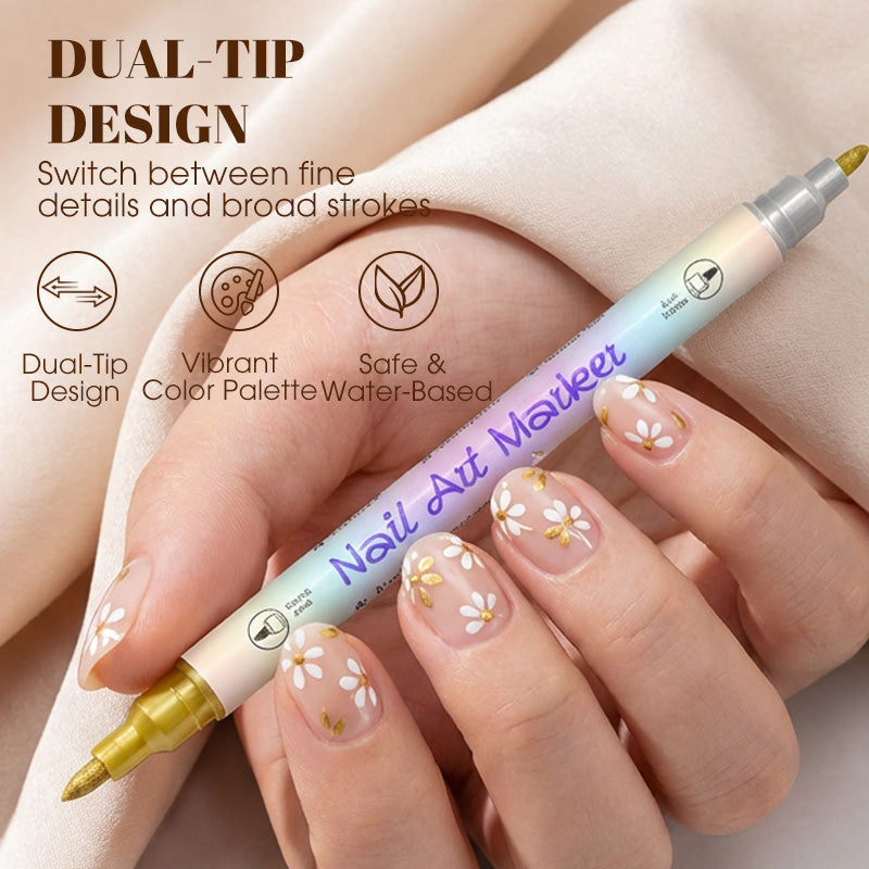 🔥50% off⏰Double‑Headed Nail Art Pen Set