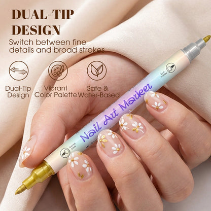 🔥50% off⏰Double‑Headed Nail Art Pen Set