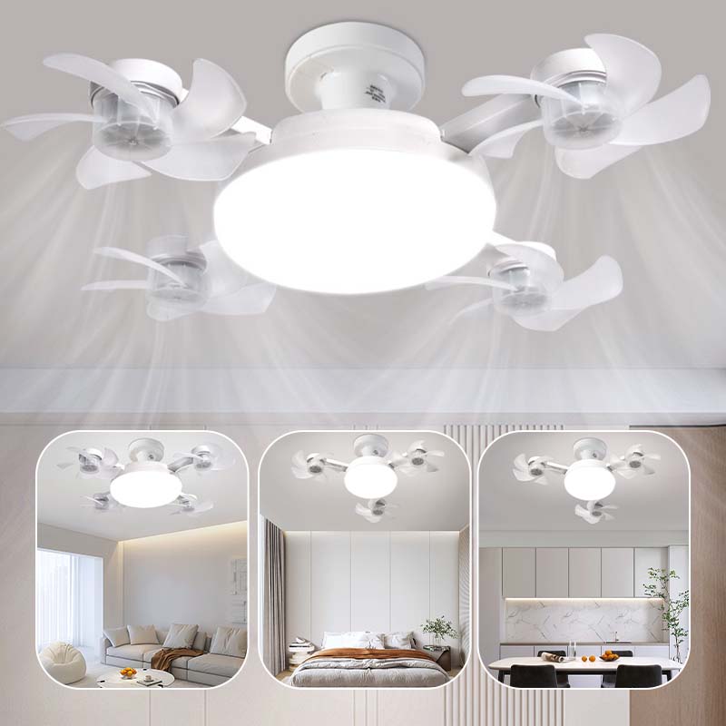 🌀 Ny loftventilator med lampe og E27-fatning – støjsvag 2-i-1 LED-ventilator med fjernbetjening, energieffektiv kombination af afkøling og belysning til stuen og soveværelset