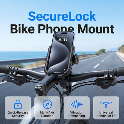 🎉 2026-udsalg — Over 42.000 solgt! 🚴‍♂️ Cykelholder til mobiltelefon med hurtigudløser – SecureLock og stødabsorberende polstring