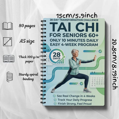 🧘 BEGRÆNSET TID: 50 % RABAT! ⚡ Tai Chi-træningsbog til seniorer og begyndere – skånsom, trin for trin, med fokus på velvære ✨