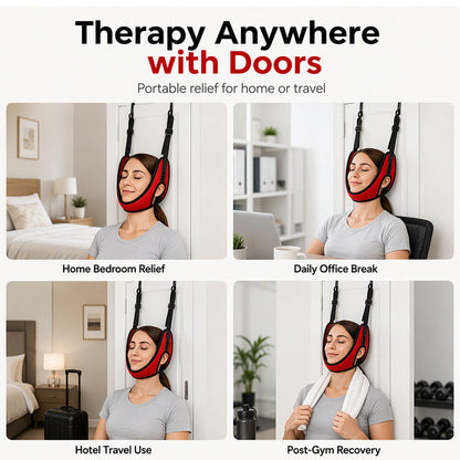 🧘 BEGRÆNSET TID: 50 % RABAT! 💆 Nakkeudstrækningsapparat til montering på døren til lindring af nakkesmerter – nem opsætning, skånsom lindring, velegnet til brug i hjemmet ✨