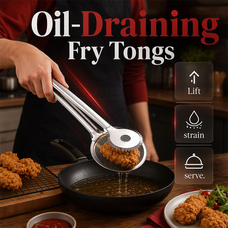 🥢 2-i-1 oliefiltertang i rustfrit stål – praktisk køkkenredskab ✨